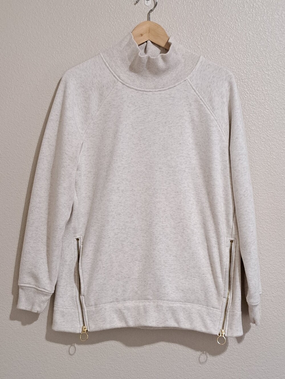 Athleta Coaster Luxe Mock Neck Sweatshirt with Side Zippers Small